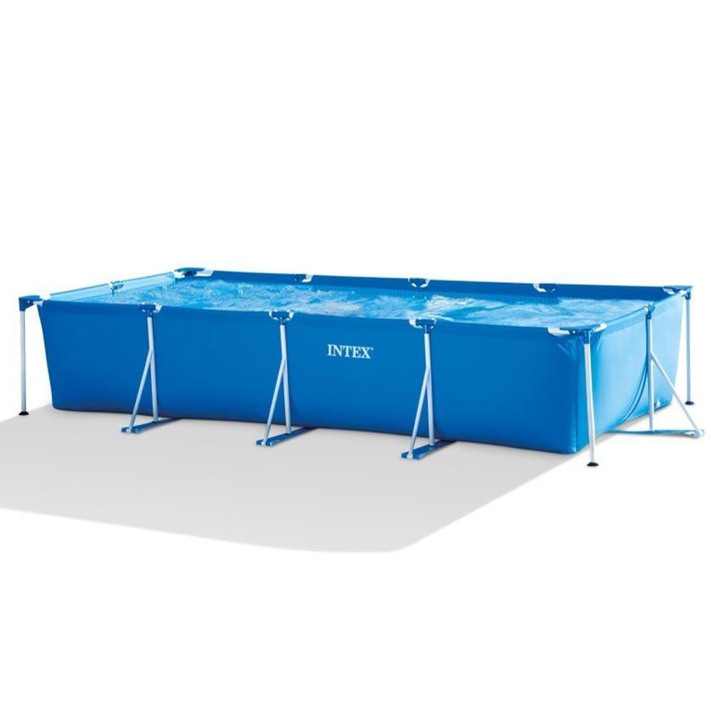 Piscina Estrutural Retangular 7.127 Litros Com Filtro 110v + Capa + Forro Pvc Armação Intex - 3