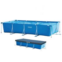Piscina Estrutural Retangular 7.127 Litros Com Capa Pvc Armação Intex - 1