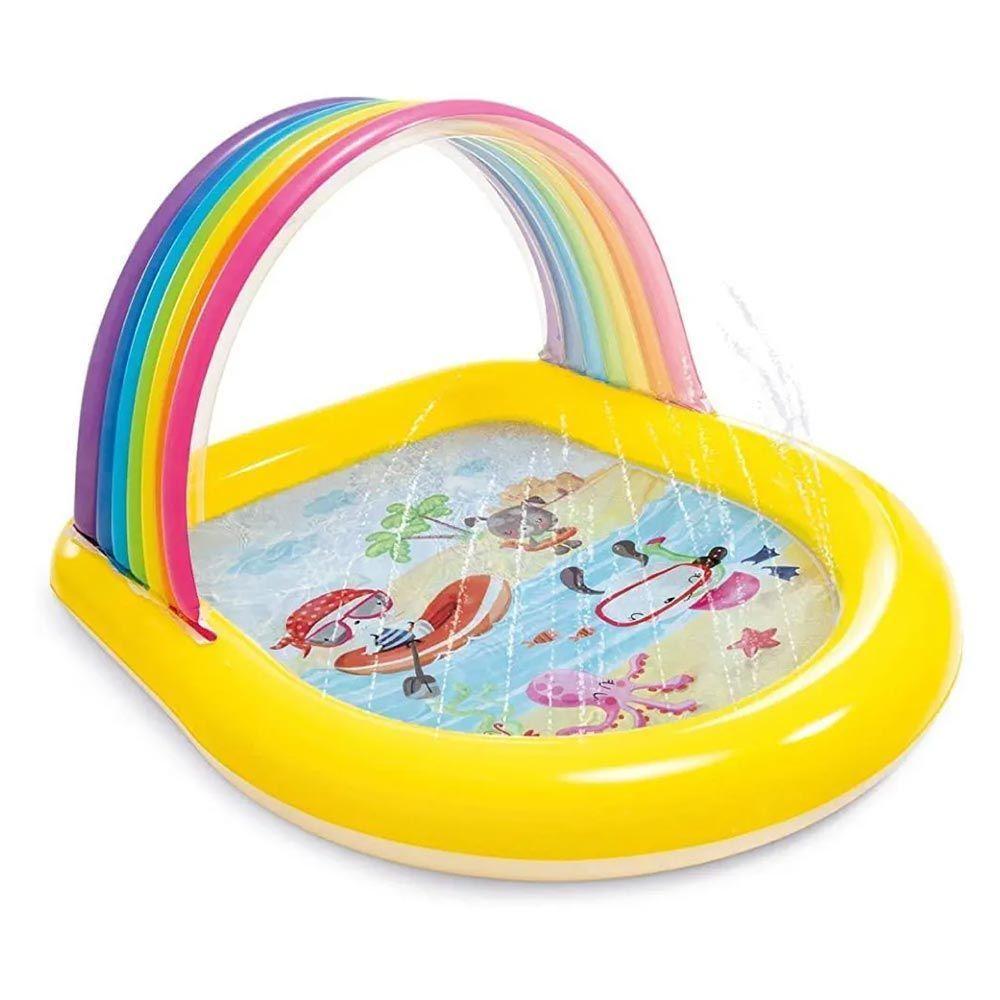 Piscina Inflável Infantil Com Jatos Arco Iris 84 Litros Intex - 1
