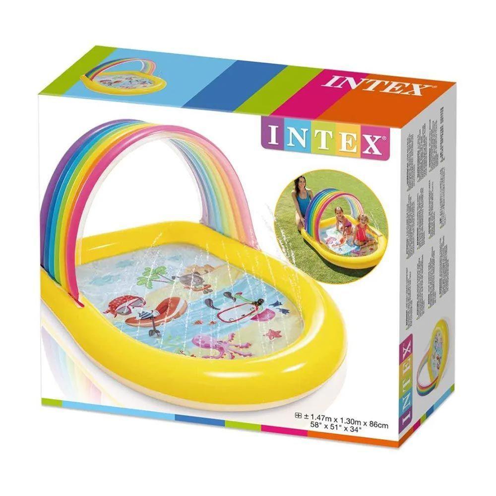 Piscina Inflável Infantil Com Jatos Arco Iris 84 Litros Intex - 4