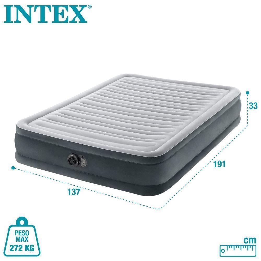 Cama Colchão Inflável Casal Dura-beam Até 272 Kg Confort-plush Com Bomba Elétrica Interna 110v Intex - 5
