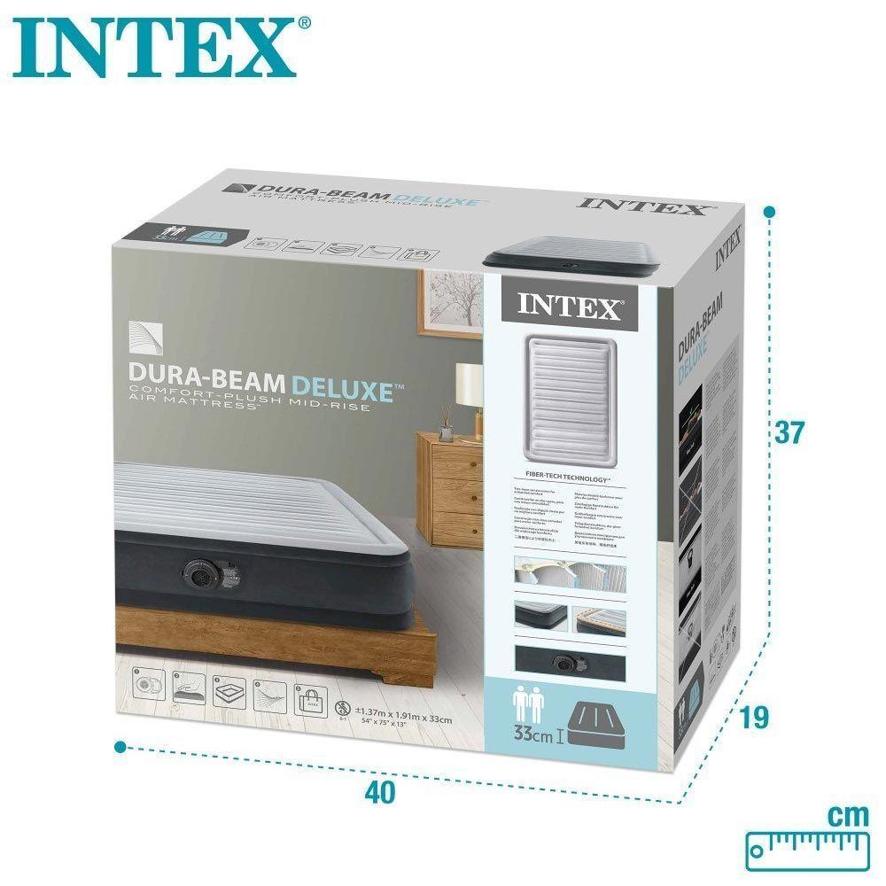 Cama Colchão Inflável Casal Dura-beam Até 272 Kg Confort-plush Com Bomba Elétrica Interna 110v Intex - 6