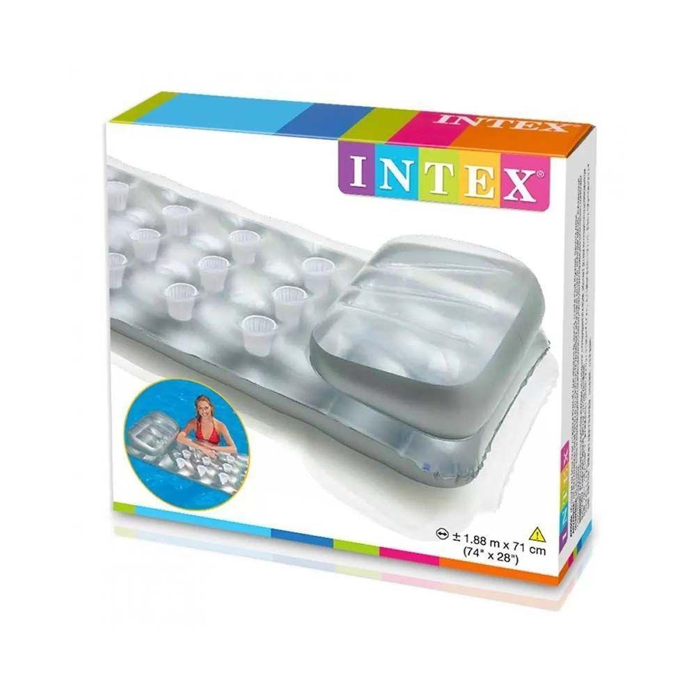 Colchão Boia Bronzeador Inflável Com Porta Copos Intex 58894 - 3