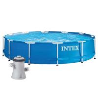 Piscina Estrutural 4.485l Azul Bomba Filtrante 110v Intex - 1