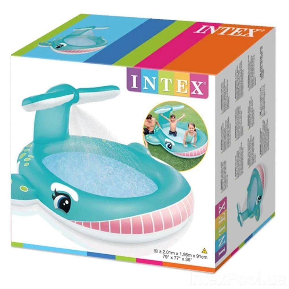 Piscina Inflável Infantil Spray Baleia Gigante 200 Litros Intex - 3