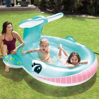 Piscina Inflável Infantil Spray Baleia Gigante 200 Litros Intex - 5