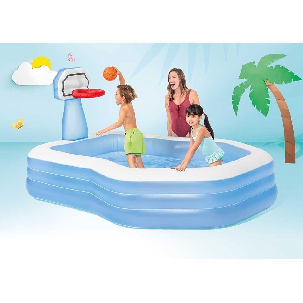 Piscina Inflável Infantil Com Cesta De Basquete 790l - Intex - 4