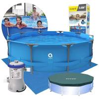 Piscina Estrutural Armação 6125 Litros Filtro Capa E Forro Avenli Jilong 220v - 1