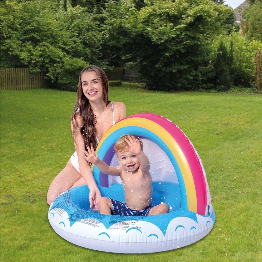 Piscina Inflável Infantil Arco Iris Com Cobertura 40 Litros Jilong - 3