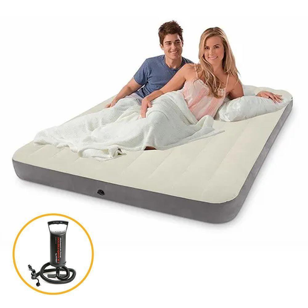 Colchão Inflável Casal Dura Beam Fiber Tech Queen Com Bomba De Encher Intex - 2