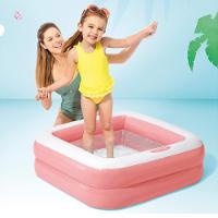 Piscina Inflável Infantil Quadrada Com Base Inflável 57 Litros Rosa Bebê Intex - 2