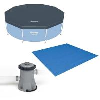 Kit Filtro 1.250 Litros-hora 220v + Capa 305 Estrutural + Forro Bestway - 1