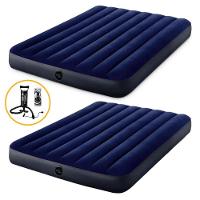 Kit Com 2 Colchões Infláveis Casal + 1 Bomba Manual Intex - 1