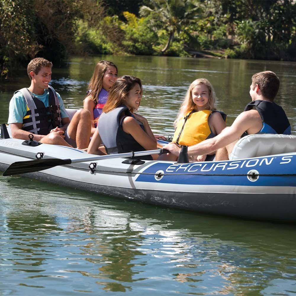 Barco Bote Inflável Excursion 5 - Intex Remos E Bomba - 2