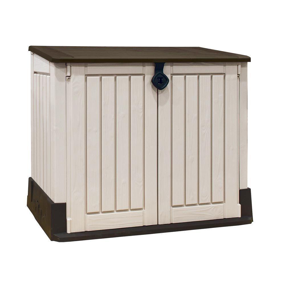 Armário Baú Depósito 880l Multiuso Externo Store Midi Modular Bege E Marrom Keter - 1