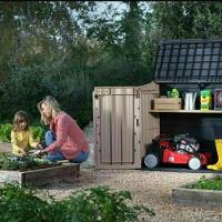 Armário Baú Depósito 880l Multiuso Externo Store Midi Modular Bege E Marrom Keter - 2