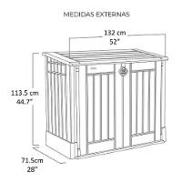 Armário Baú Depósito 880l Multiuso Externo Store Midi Modular Bege E Marrom Keter - 6