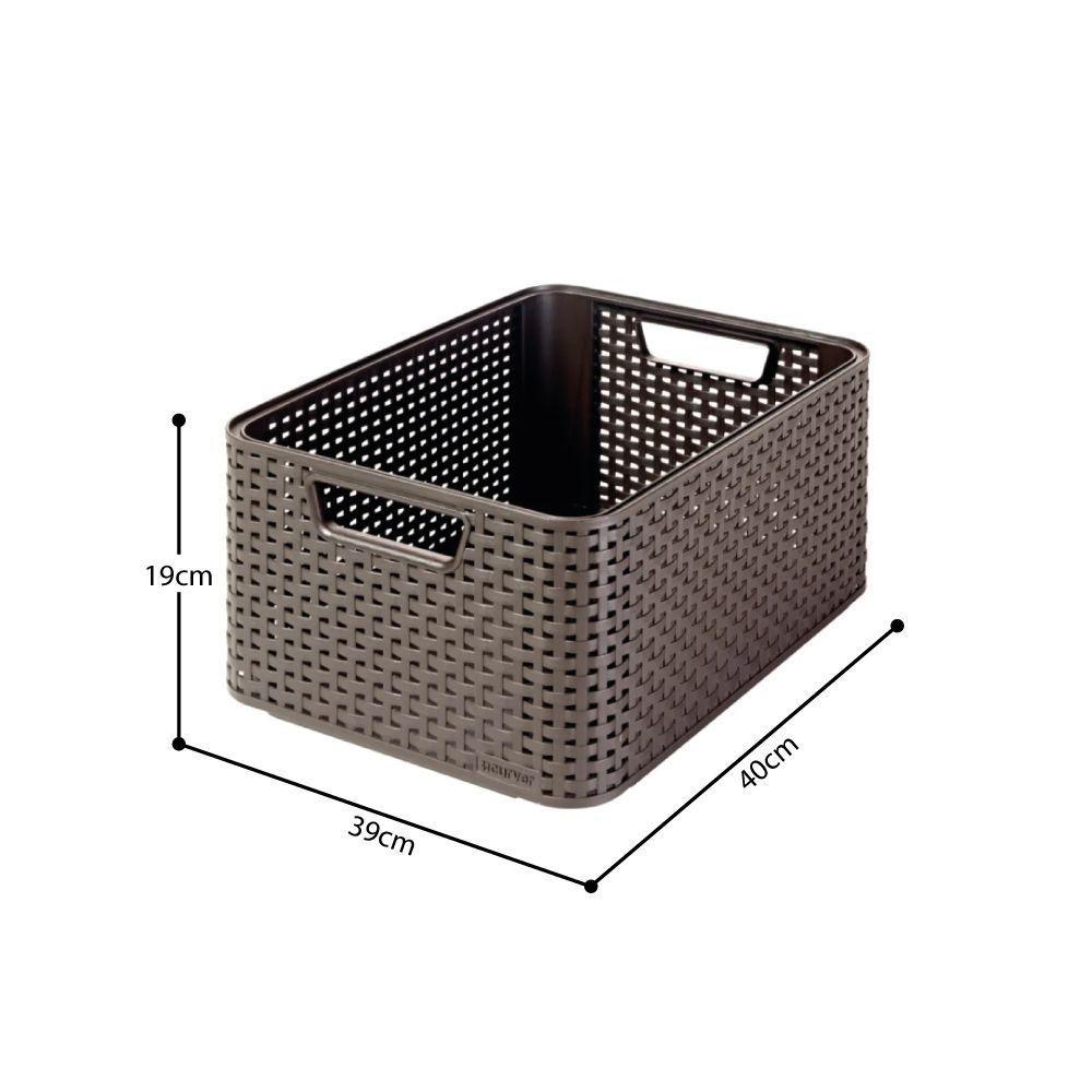 Cesto Organizador 18 Litros Style Curver Marrom Keter - 4