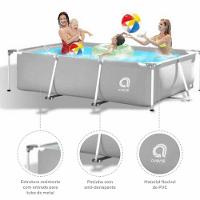 Piscina Estrutural Retangular 3701 Litros Com Bomba Filtrante Avenli Jilong 110v
