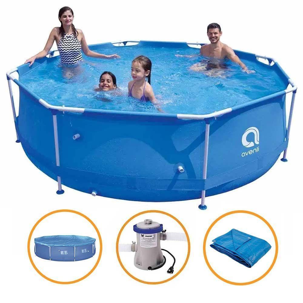 Piscina Estrutural Armação 4383 Litros Filtro Capa 110v E Forro Avenli Jilong - 1