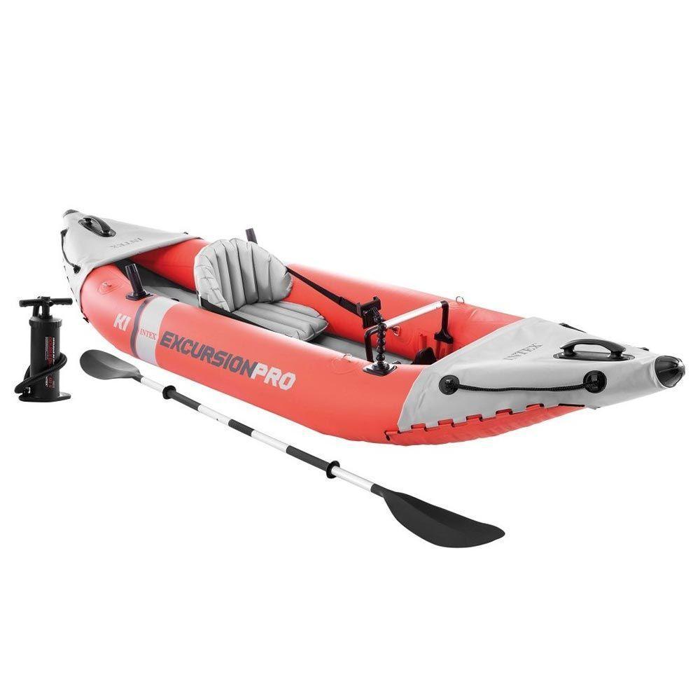 Caiaque Excursion Pro K1 Com Remos E Bomba Vermelho Intex - 1
