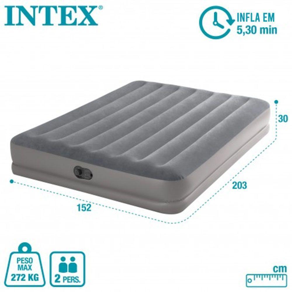 Colchão Inflável Casal Queen Fiber Tech Prestige Com Bomba Usb Intex - 3