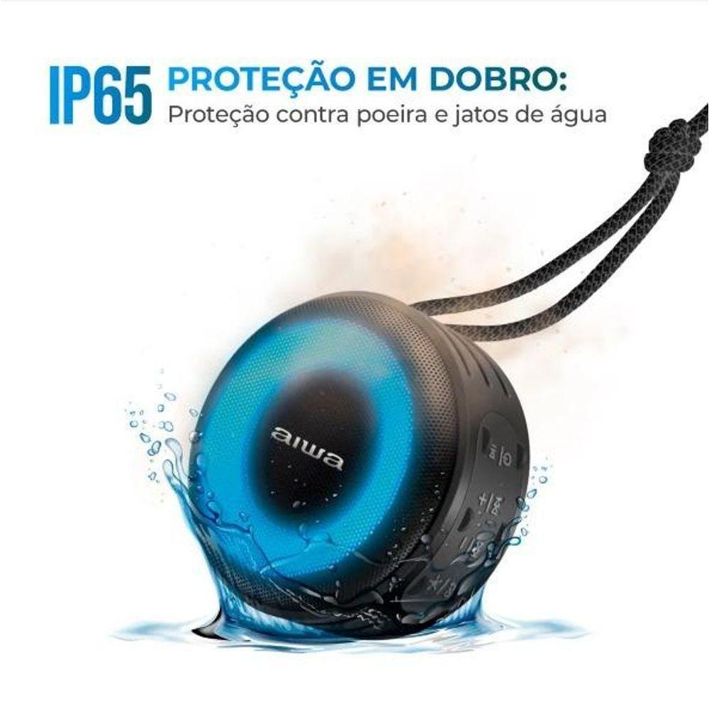 Caixa De Som Speaker Aiwa SP-02 10W BT 16h IP65 RGB USB TWS Preto Bivolt - 3