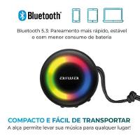 Caixa De Som Speaker Aiwa SP-02 10W BT 16h IP65 RGB USB TWS Preto Bivolt - 6