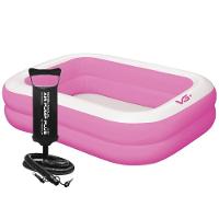 Piscina Inflável Retangular Rosa 302 Litros Com Bomba Pvc Vg+ - 1