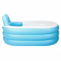 Banheira Inflável Portátil Com Encosto 150l Vg Plus Azul - 5