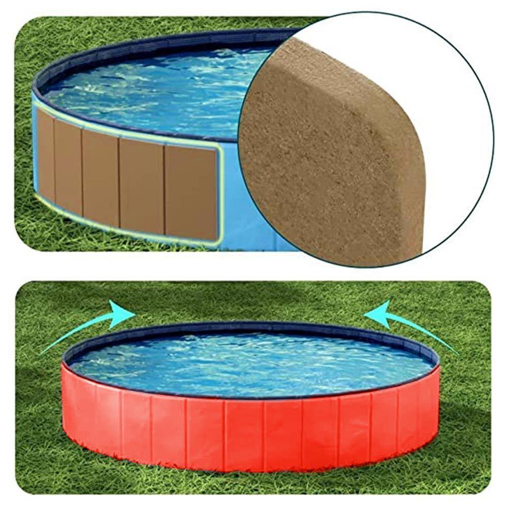 Piscina Dobrável Para Pets Cachorro 120 Cm X 30 Cm Vermelha Vg+ - 5