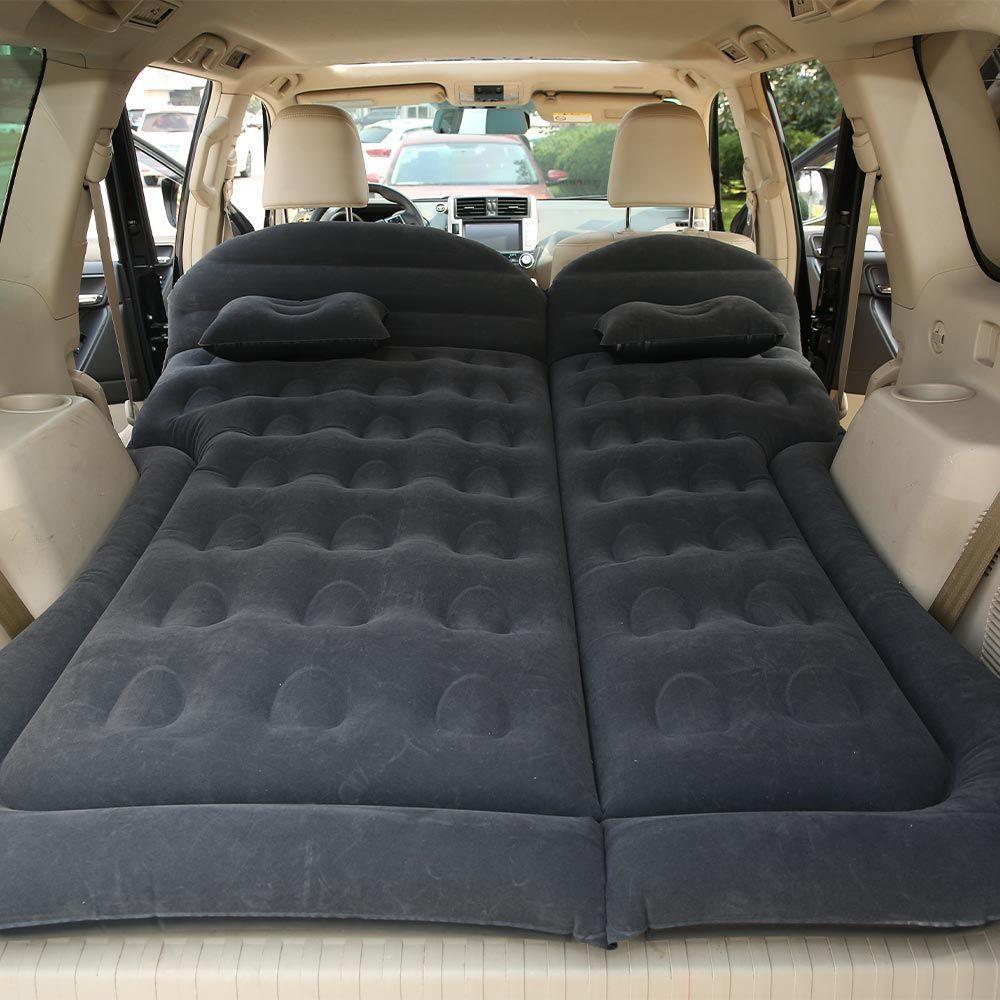 Colchão Cama Aveludada Inflável Para Viagem Suv Carro Com Bomba Elétrica 12v Vg Plus Preto - 3