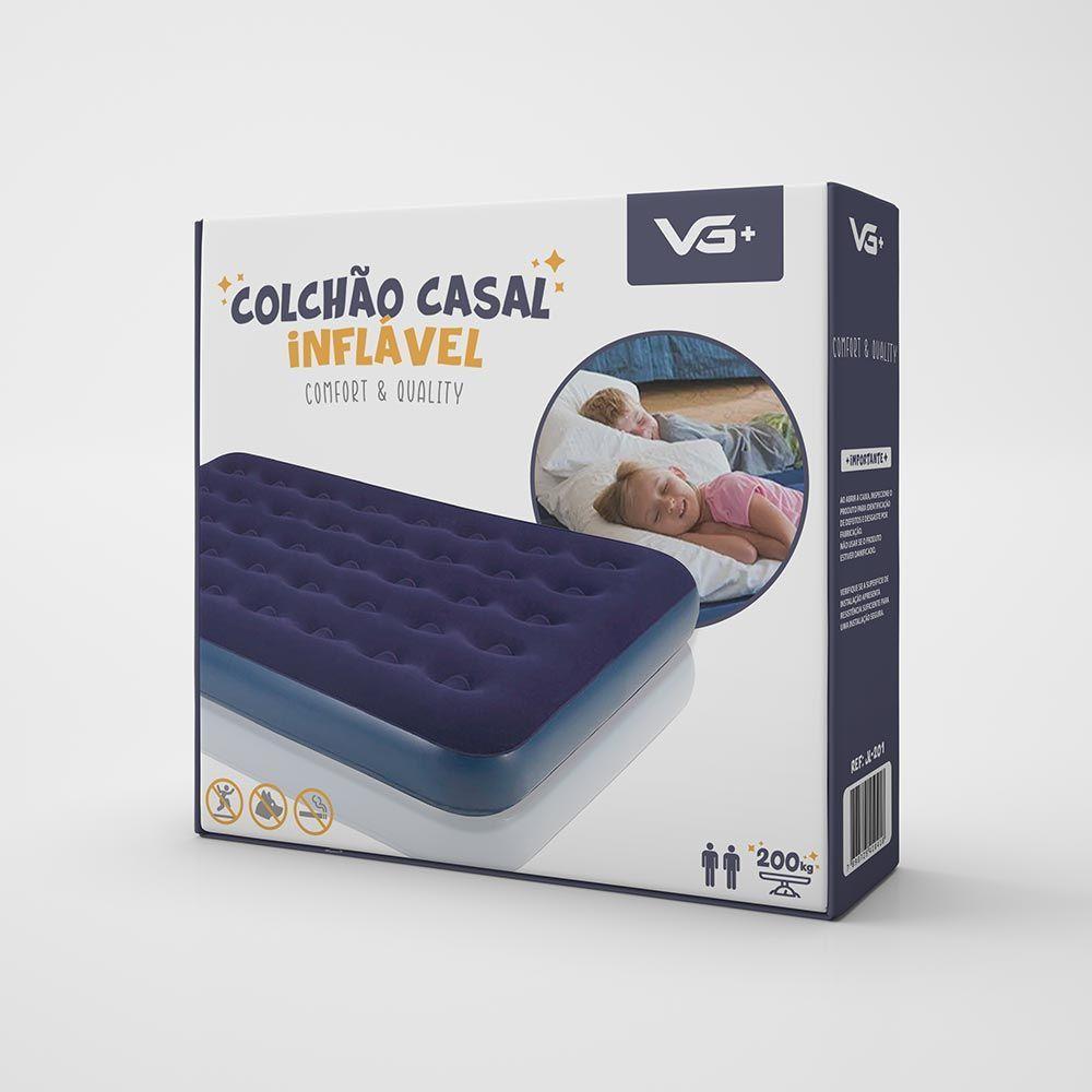 Kit 2 Colchões Infláveis Casal Flocked Comfort Com Bomba Elétrica Vg Plus 220v - 6