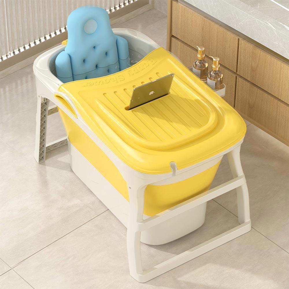 Banheira Ofurô Dobrável Portátil 210 Litros Adulto 112 Cm Vg+ Amarela - 4