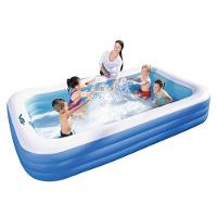 Piscina Inflável Retangular Azul 1.500 Litros 305 Cm Pvc Com Bomba Vg+
