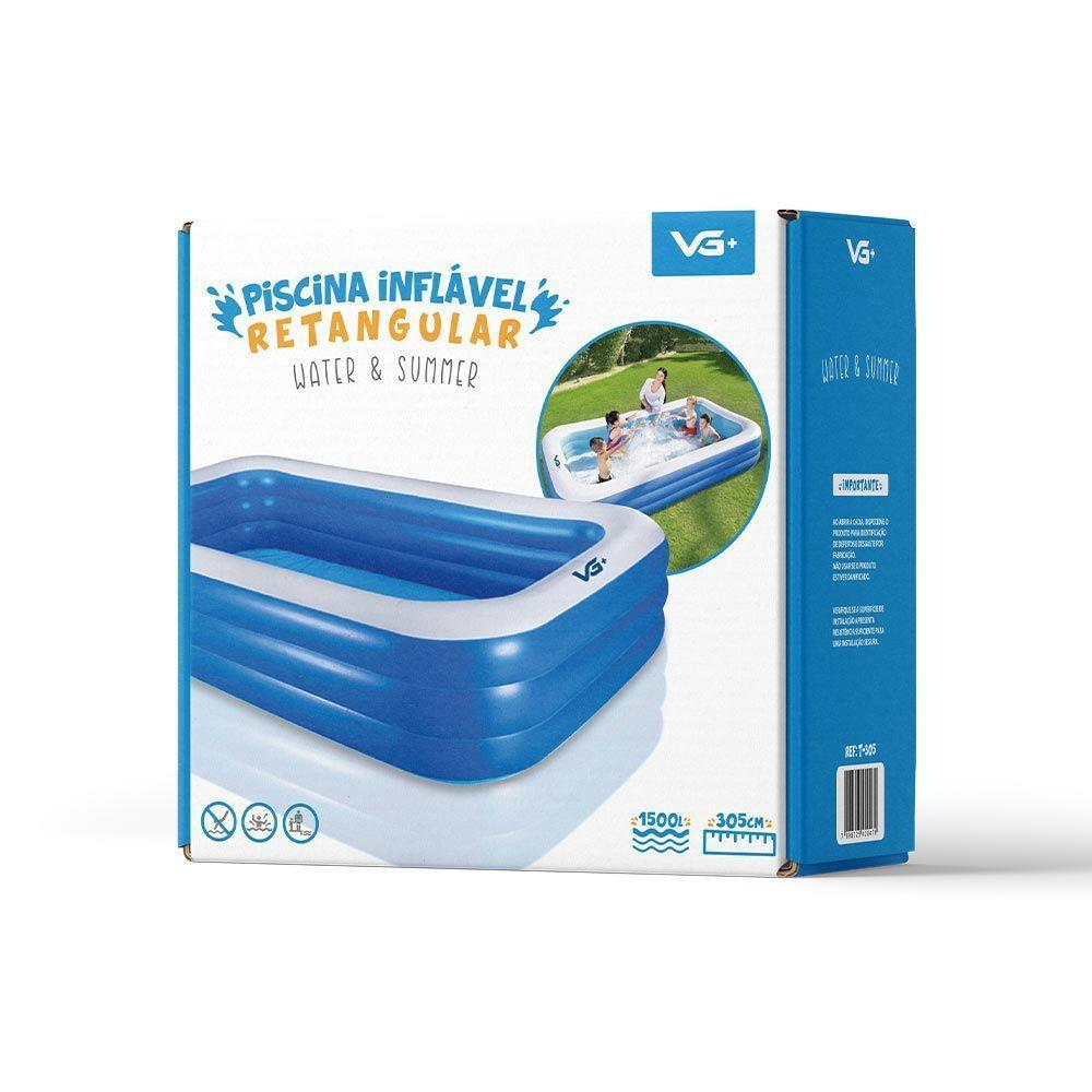 Piscina Inflável 1.500 Litros Retangular Pvc 305 X 183 Cm Vg+ - 4