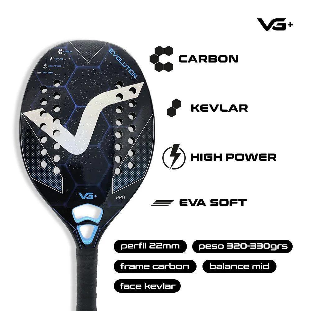Raquete De Beach Tennis Evolution Kevlar Carbon Vg Plus - 6