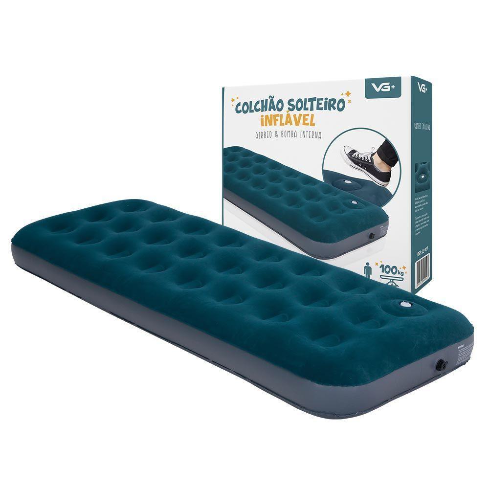 Colchão Inflável Cama Solteiro Airbed Com Bomba Interna Vg Plus - 1