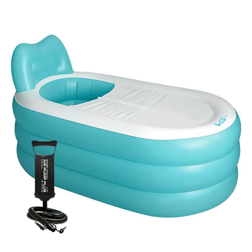 Banheira Inflável Portátil Com Encosto 150l Vg Plus Verde - 1