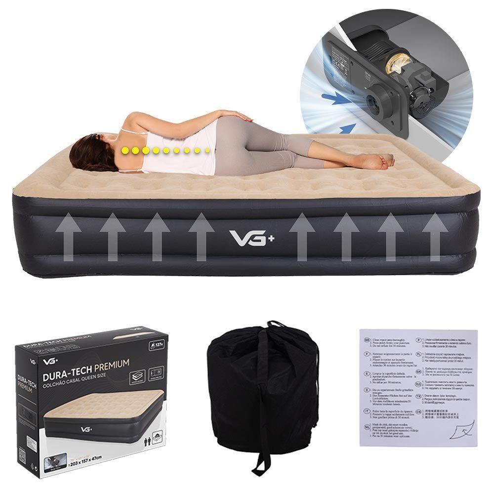 Colchão Inflável Casal Queen Dura Tech Premium Resistente Com Bomba Elétrica Embutida Vg Plus 110v - 3