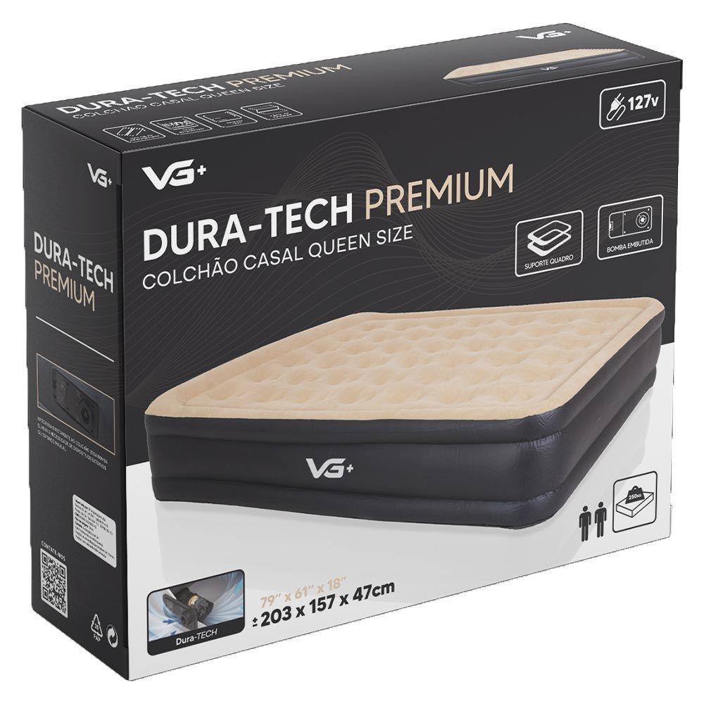 Colchão Inflável Casal Queen Dura Tech Premium Resistente Com Bomba Elétrica Embutida Vg Plus 110v - 6