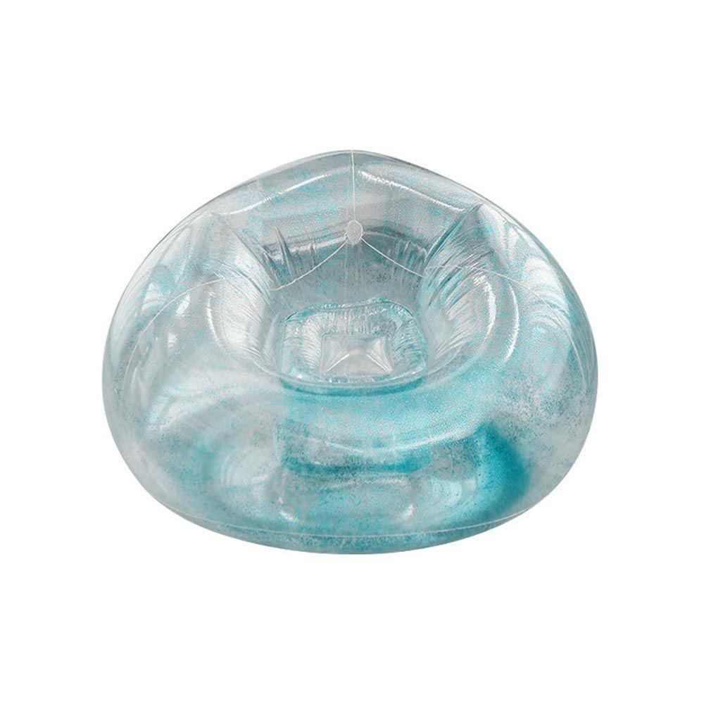 Poltrona Inflável Lazy Lounge Glitter Com Puff Vg Plus Azul - 3