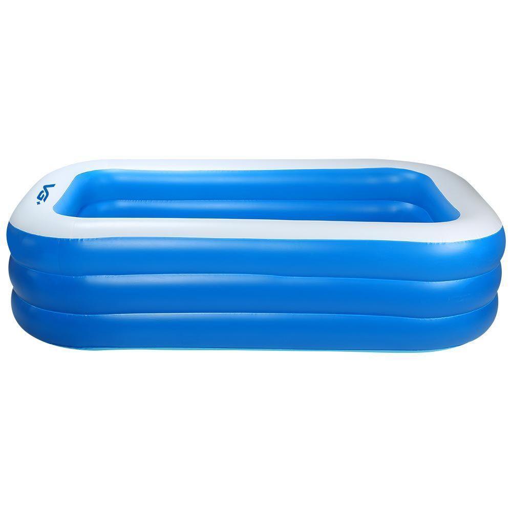 Piscina Inflável Retangular Azul 712 Litros 210 Cm Pvc Com Bomba E Forro Vg+ - 1
