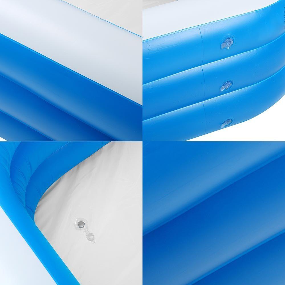 Piscina Inflável Retangular Azul 712 Litros 210 Cm Pvc Com Bomba E Forro Vg+ - 3