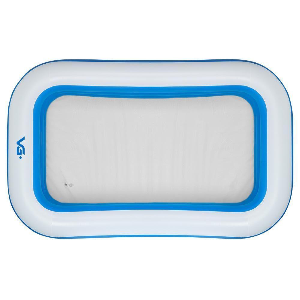 Piscina Inflável Retangular Azul 712 Litros 210 Cm Pvc Com Bomba E Forro Vg+ - 4