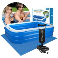 Piscina Inflável Retangular Azul 712 Litros 210 Cm Pvc Com Bomba E Forro Vg+ - 2