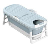 Banheira Ofurô Dobrável Portátil Adulto 117 Cm Azul Com Suporte Vg Plus - 3