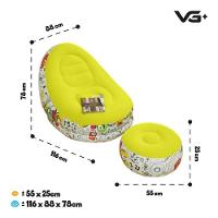 Poltrona Inflável Super Lounge Grafite Com Puff Aveludado Vg Plus Amarelo - 5