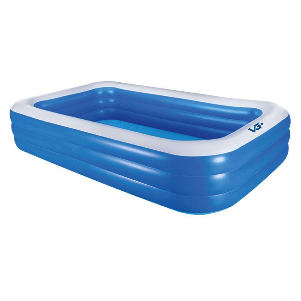 Piscina Inflável Retangular Azul 1.500 Litros 305 Cm Pvc Com Bomba E Forro Vg+ - 1