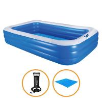 Piscina Inflável Retangular Azul 1.500 Litros 305 Cm Pvc Com Bomba E Forro Vg+ - 2